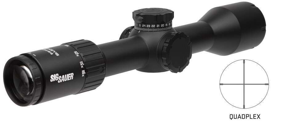 Scopes Sig Sauer Ready Series SIG WHISKEY6 SCOPE 3-18X44MM 30MM SFP QUADPLEXLOCKING 0.25 MOA ADJ BLK